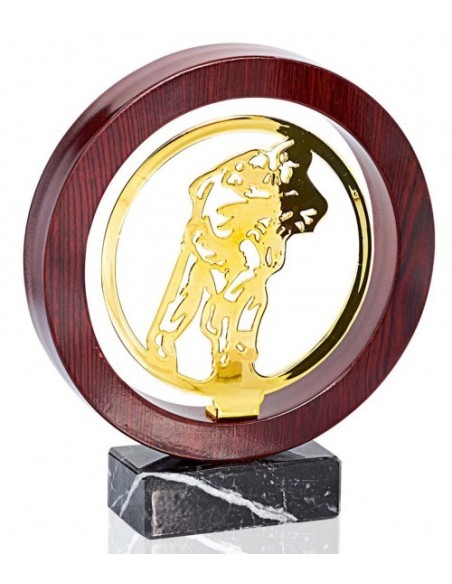(204) TROFEO MADERA/METAL JUDO 22 cm