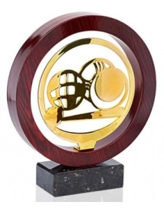 (204) TROFEO MADERA/METAL PETANCA 22 cm