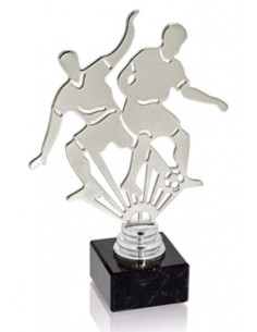 (227) TROFEO METAL FÚTBOL DOBLE 20 cm