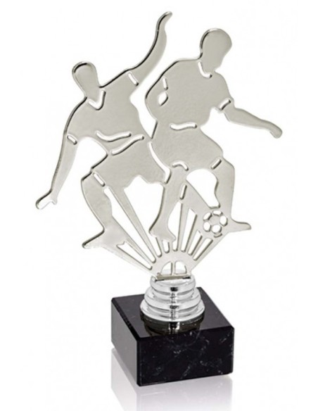 (227) TROFEO METAL FÚTBOL DOBLE 20 cm