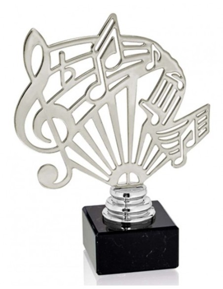 (227) TROFEO METAL MÚSICA 16 cm