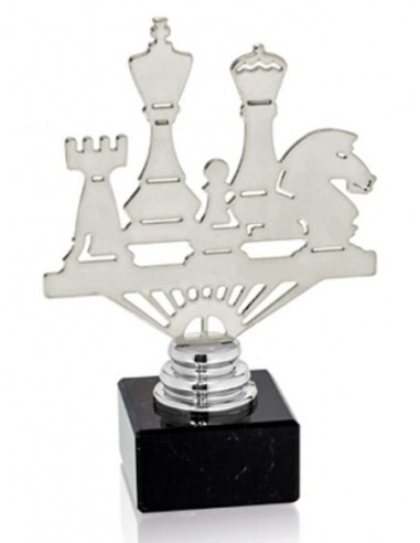 (227) TROFEO METAL AJEDREZ 16 cm