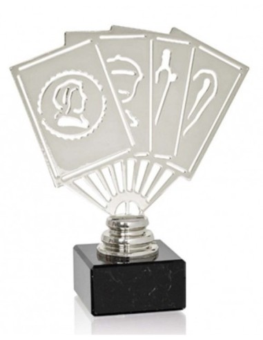 (228) TROFEO METAL CARTAS ESPAÑOLA 16 cm