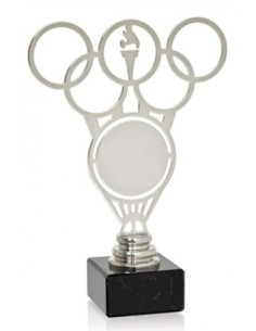 (228) TROFEO METAL AROS OLIMPICOS ALEGORICO 20 cm