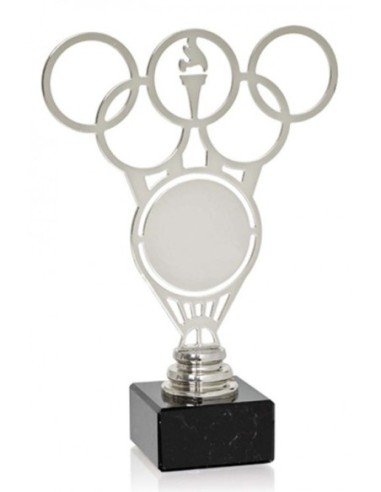 (228) TROFEO METAL AROS OLIMPICOS ALEGORICO 20 cm
